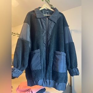 Pretty Little Thing Black Over Sized Wind Breaker